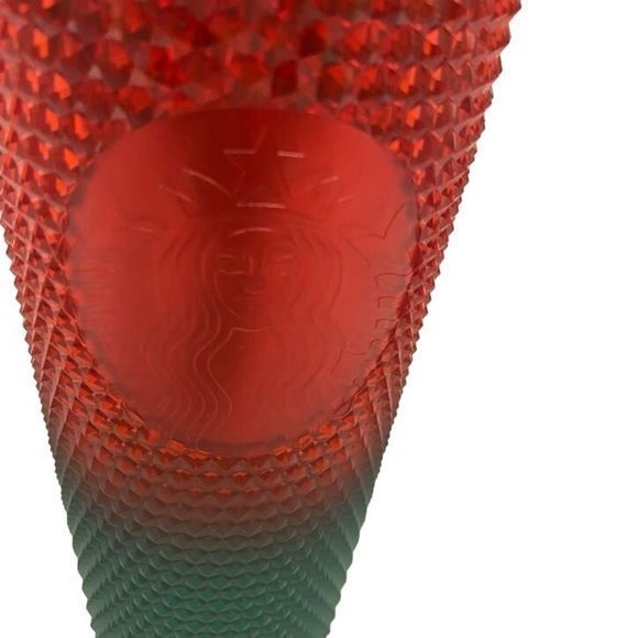 Disney World Starbucks 2022 Christmas Green Red Ombre Studded Tumbler NEW‎ - Picture 2 of 6